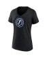 Women's Black Tampa Bay Lightning Alternate Logo V-Neck T-shirt