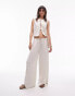 Topshop co-ord tie front linen waistcoat in beige