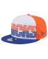 Men's White/Blue New York Knicks Throwback Gradient Tech Font 9Fifty Snapback Hat