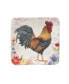 Floral Rooster Set of 4 Canape Plates, 6"