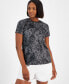 Women's Water-Bubbles Jacquard Mesh Short-Sleeve Top, Created for Macy's