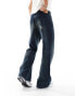 Weekday Time baggy fit bootcut jeans in deep ocean blue