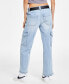 Juniors' Belted Skater Jeans