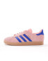 adidas Originals Gazelle trainers in pink and blue with gum sole