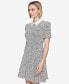 Women's Puffed-Shoulder Collared Dress