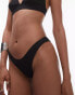 Topshop mix and match rib high leg hipster bikini bottom in black