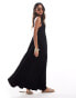 ASOS DESIGN v neck with full hem midaxi dress in black