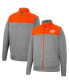 Men's Gray, Orange Oklahoma State Cowboys Putter Herringbone Full-Zip Jacket