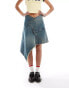 Basic Pleasure Mode asymmetric awkward length skirt in denim