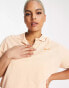 Daisy Street Plus Active crop tennis polo in peach