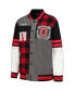 Women's Black Distressed Ohio State Buckeyes Multi Vintage-Like Button-Up Bomber Jacket