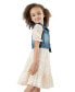 Toddler & Little Girls Flower Sequin Dress & Denim Vest, 2 Piece Seet