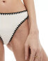 Stradivarius bikini bottom with contrast stitch in ecru