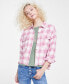 Women's Cotton Plaid Fringe-Hem Cropped Shirt