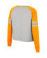 Women's Heather Gray Tennessee Volunteers I'm Gliding Here Raglan Long Sleeve Cropped T-shirt