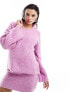 Object fluffy knit jumper co-ord in powder pink