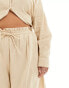 Yours cheesecloth shorts co-ord in beige