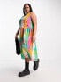 Native Youth Plus oversized gingham midaxi trapeze dress in multi