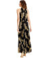 Metallic-Print Pleated Blouson Gown