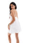 Pull&Bear tiered mini dress in white