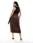 Never Fully Dressed Plus Jaspre gold fleck midi skirt in chocolate