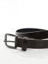 ASOS DESIGN skinny faux leather belt in washed dark brown