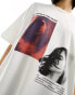 ASOS DESIGN oversized t-shirt with lo sapeva davvero photographic in cream