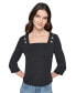 Women's Embellished Square-Neck Top, Regular & Petites