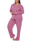 Женская пижама White Mark Plus Size 2 Piece Long Sleeve Heart Print Pajama Set