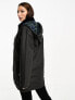 ASOS DESIGN Tall oversized wax jacket in black