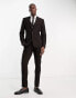 ASOS DESIGN skinny suit jacket in burgundy check