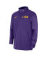 Men's Purple LSU Tigers 2023 Coach Half-Zip Hooded Jacket