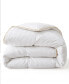 500 Thread Count Cotton Fabric All Season Classic Stripped White Goose Down Fiber Comforter, King