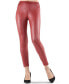 Women's Fever Red Faux Leather Leggings