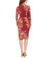 Women's Mock-Turtleneck Floral Sheath Dress