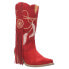 Dingo Day Dream Fringe Embroidered Round Toe Cowboy Womens Red Casual Boots DI1