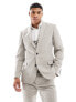 ASOS DESIGN skinny suit jacket in beige microtexture