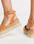 Glamorous espadrille wedge sandals in tan