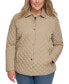 Womens Plus Size Collared Quilted Coat