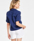 Women's Linen Twist-Hem Blouse, Created for Macy's