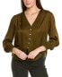 Bella Dahl Smocked Cuff Button Down Shirt Women's