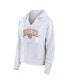 Women's White/Gray Florida State Seminoles Arch Logo Striped Notch Neck Pullover Hoodie