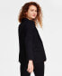 Women's Puff-Shoulder Open Front Long Sleeve Blazer