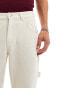 ASOS DESIGN soft twill carpenter trousers in ecru