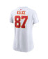 Women's Travis Kelce White Kansas City Chiefs Player Name and Number T-shirt