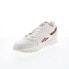 Reebok Classic Leather Mens White Leather Lace Up Lifestyle Sneakers Shoes