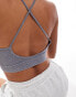 ONLY seamless ribbed bralette in washed grey