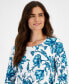 Women's Printed 3/4-Sleeve Top, Created for Macy's