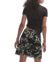 Topshop georgette mini skirt in black based ditsy