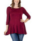 Women's Ruched Sleeve Swing Tunic Top